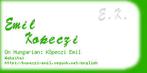emil kopeczi business card
